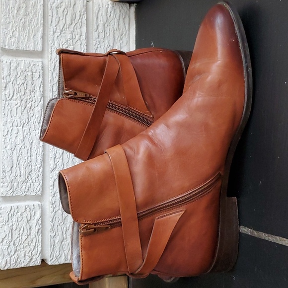Woman's Pertini Brown Leather Ankle Boots Size 10 - Picture 6 of 10